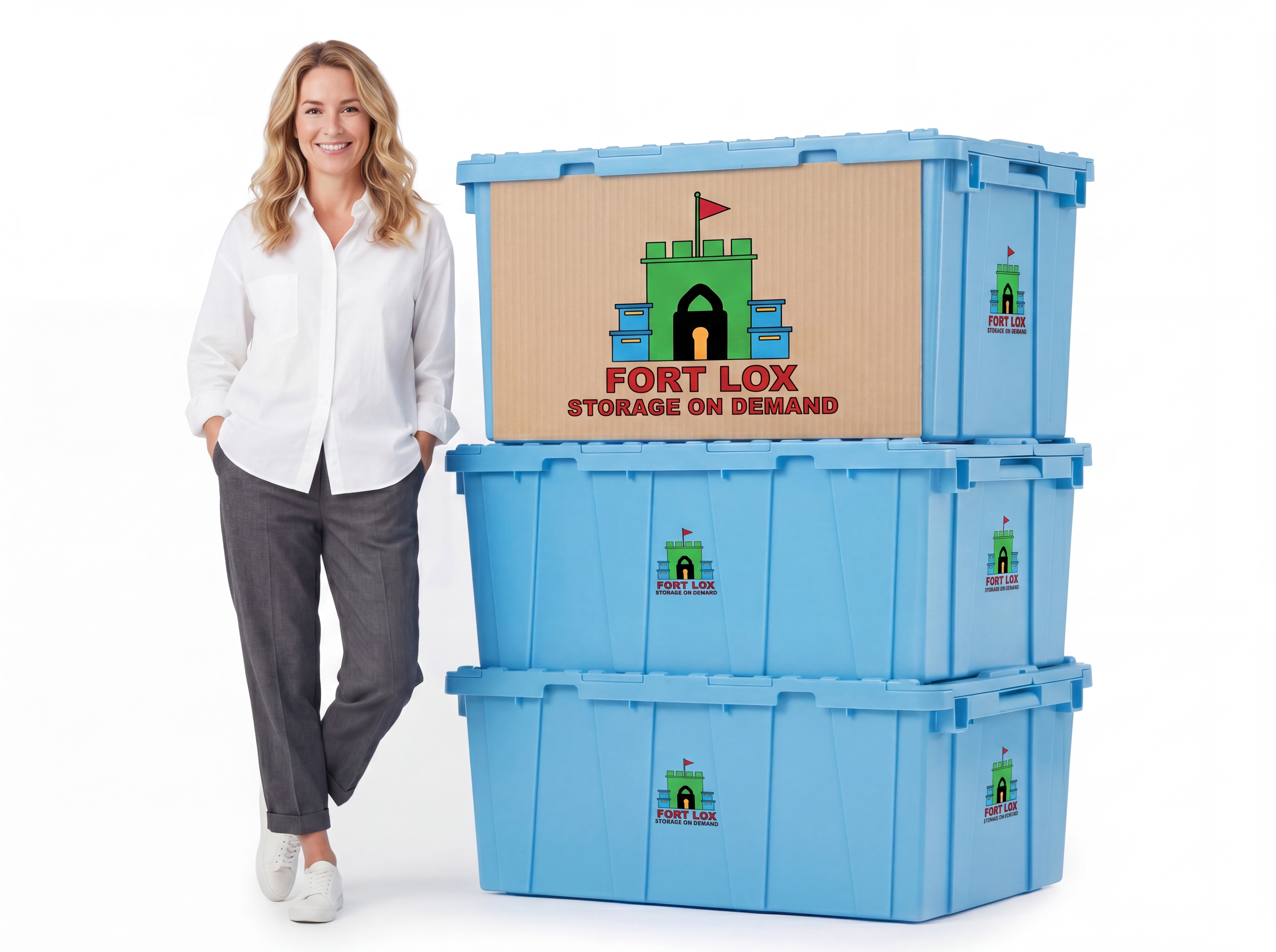 Three Fort Lox storage boxes